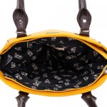 Beau Design Stylish  Yellow Color Imported PU Leather Casual Handbag With Double Handle For Women's/Ladies/Girls